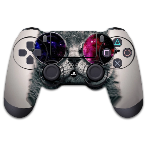 PlayStation 4 controller sticker with cool cat design