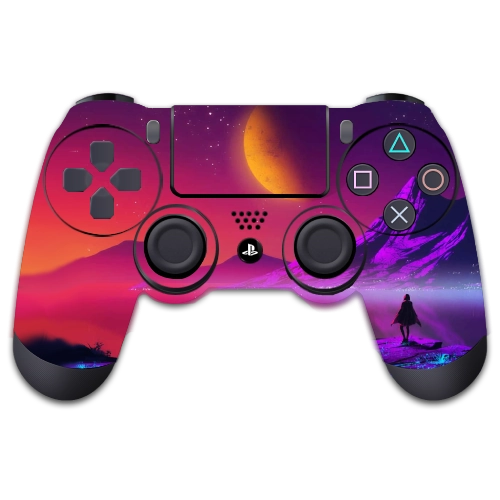 PlayStation 4 controller sticker with person on mountain looking at stars