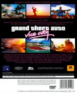 (PS2) Grand Theft Auto Vice City (back)