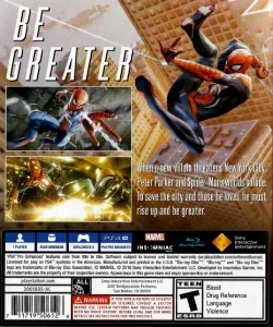 (PS4) Marvel Spider-Man (back)